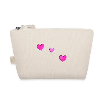 drei pinke herzen symbol liebe glitzer - Bio-Täschchen - Natur - Vorne