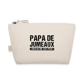Papa de jumeaux humour cadeau fête des pères - Trousse biologique - nature - Devant