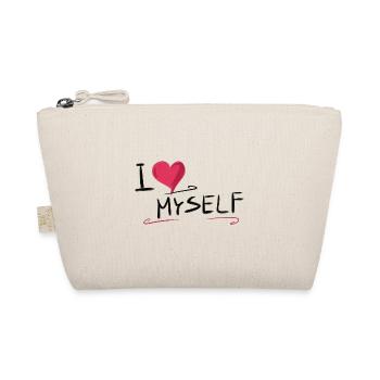 I love myself heart text saying - Organic Pouch - nature - Front