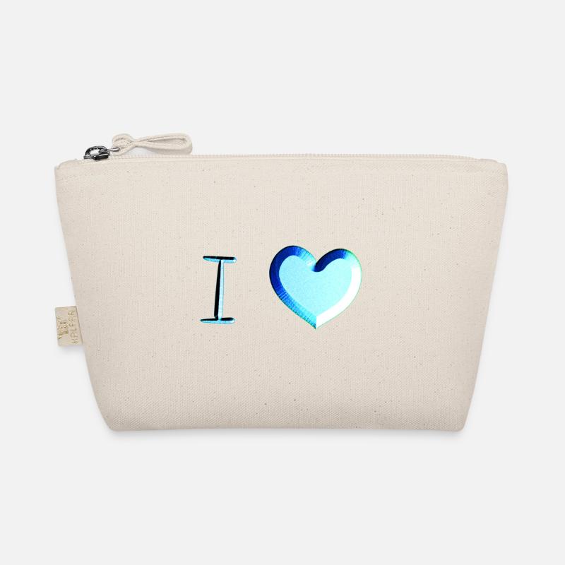 I love writing blue glitter Organic Pouch