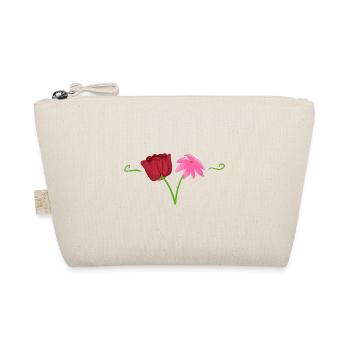 Two flowers pink red - Organic Pouch - nature - Front