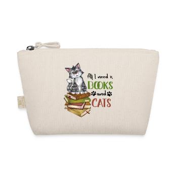 All I need is Cats and books Niedliche Katze Buch - Bio-Täschchen - Natur - Vorne