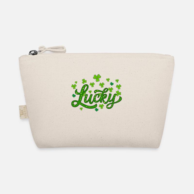 Lucky St Patricks Day, Leopard leaf clover Organic Pouch