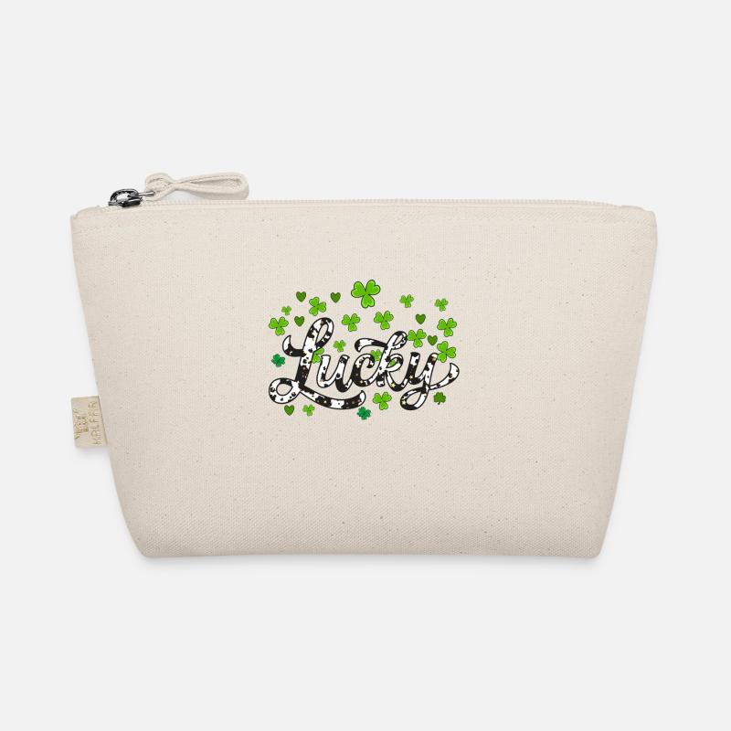 Lucky St Patricks Day, Leopard leaf clover Organic Pouch