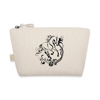 Design élégant de cheval noir et blanc - Trousse biologique - nature - Devant
