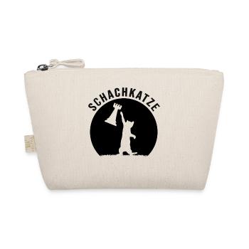 Schach Schachmatt Schachspieler "Schachkatze" - Bio-Täschchen - Natur - Vorne