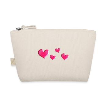 quatre cœurs roses scintillants - Trousse biologique - nature - Devant