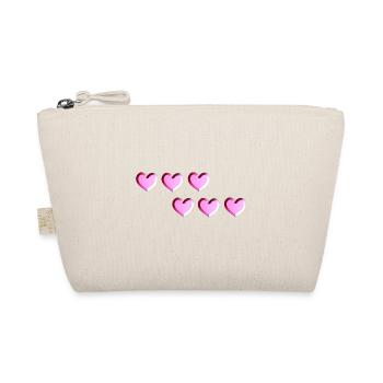 sechs herzen pink glitzer - Bio-Täschchen - Natur - Vorne