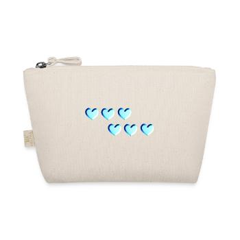 sechs herzen blau glitzer muster - Bio-Täschchen - Natur - Vorne