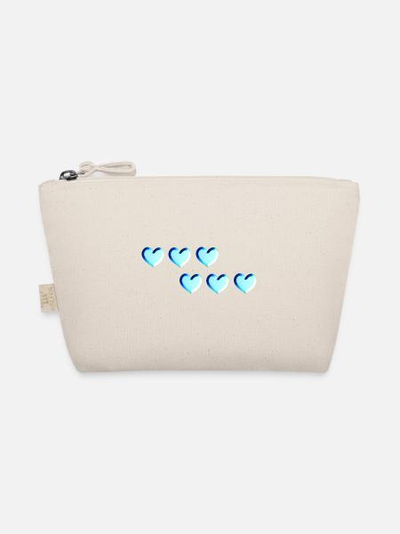 sechs herzen blau glitzer muster - Bio-Täschchen - Natur - Vorne