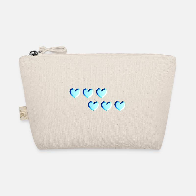 motif de paillettes bleues six cœurs Trousse biologique