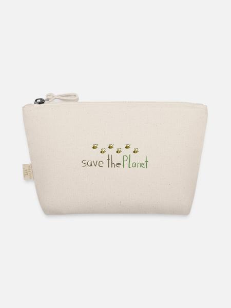 save the planet bees nature conservation climate protection - Organic Pouch - nature - Front