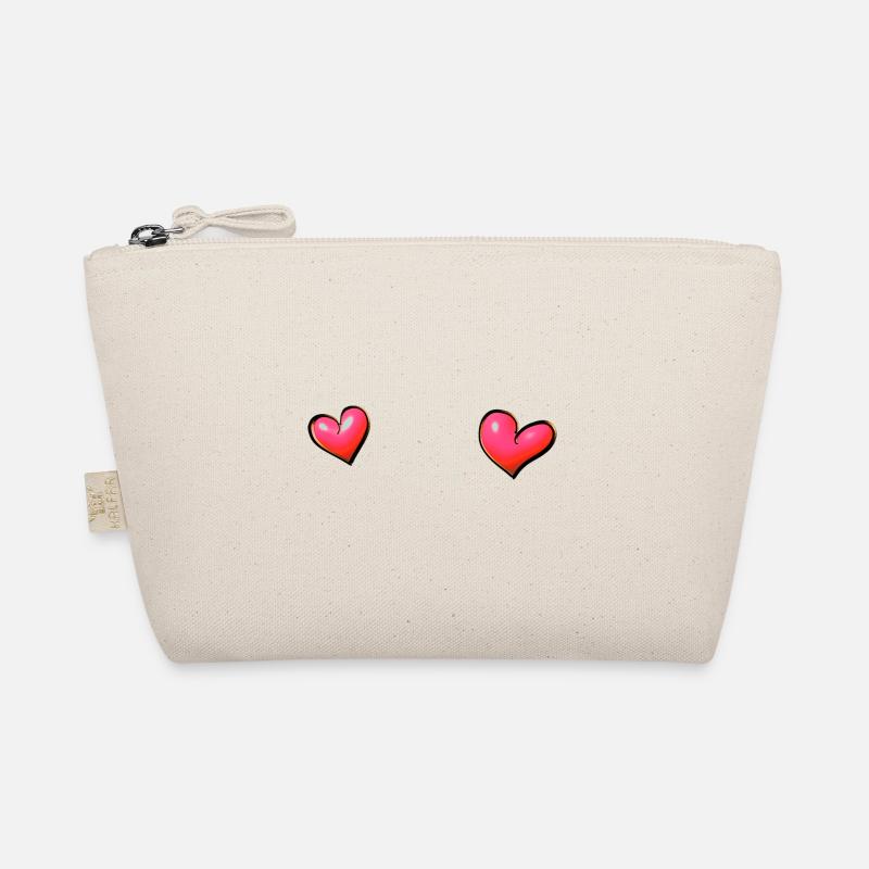 two hearts pink heart Organic Pouch
