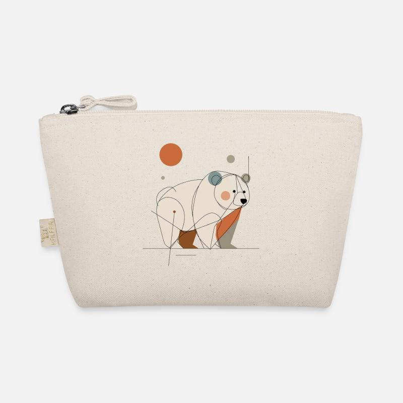 Geometric Bear - Organic Pouch - nature
