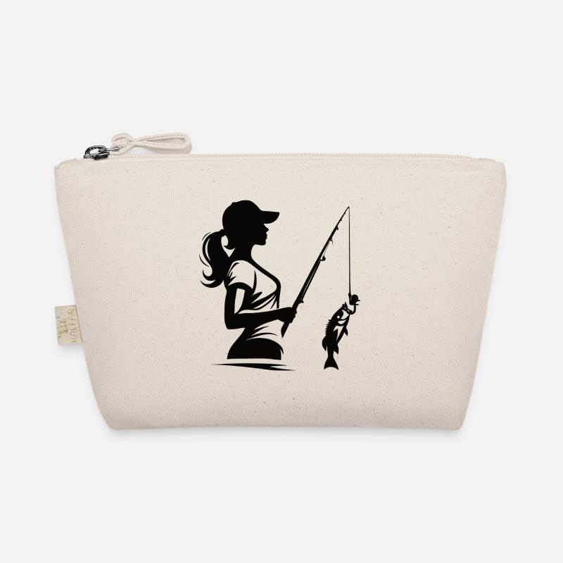 Cool Angler Silhouette Design f Organic Pouch