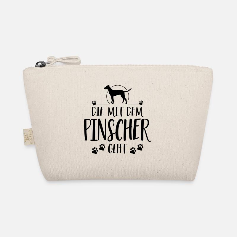 DIE MIT PINSCHER GEHT Hundespruch Hunde Hund - Bio-Täschchen - Natur