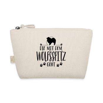 DIE MIT WOLFSSPITZ GEHT Hundespruch Hunde - Bio-Täschchen - Natur - Vorne