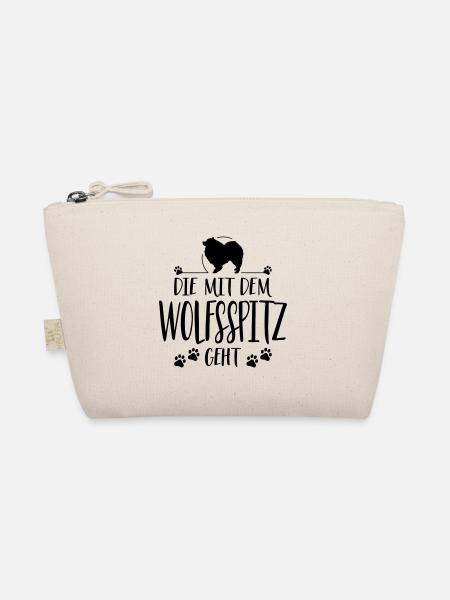 DIE MIT WOLFSSPITZ GEHT Hundespruch Hunde - Bio-Täschchen - Natur