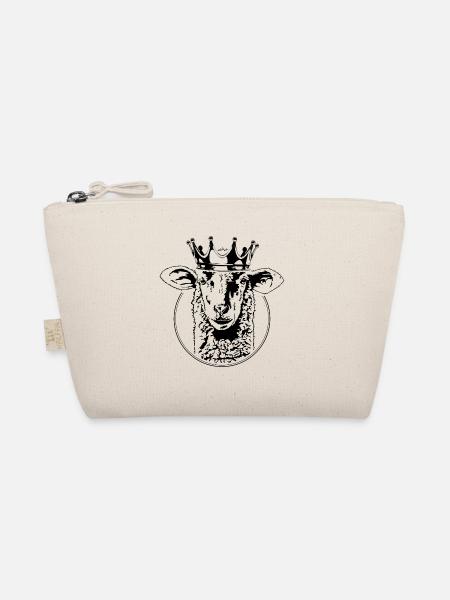 SHEEP with crown funny sheep Wilsign's Shepherd - Organic Pouch - nature - Front