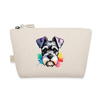Miniature Schnauzer Dog Colorful in Watercolors - Organic Pouch - nature - Front