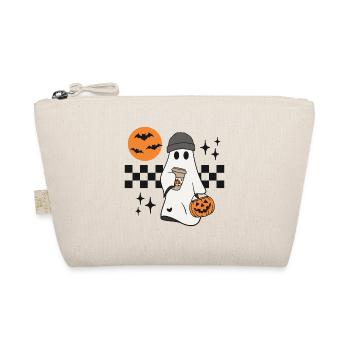 Halloween Geist Kürbis Pumpkin Spice Latte Becher - Bio-Täschchen - Natur - Vorne