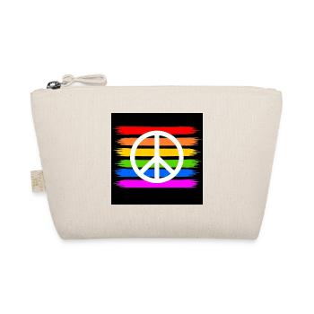 Peace zeichen auf LGBT Regenbogen flagge - Bio-Täschchen - Natur - Vorne