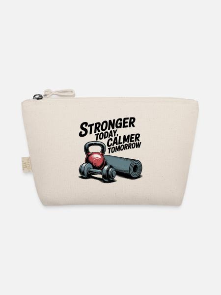 Stronger Today, Calmer Tomorrow – Fit & Zen - Bio-Täschchen - Natur - Vorne