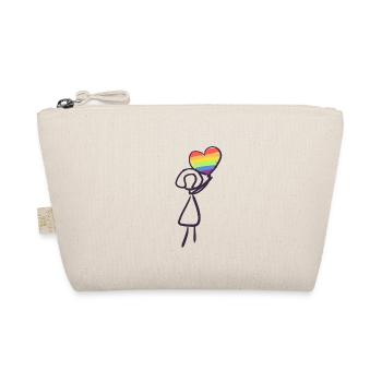 LGBT Rainbow Heart - Organic Pouch - nature - Front