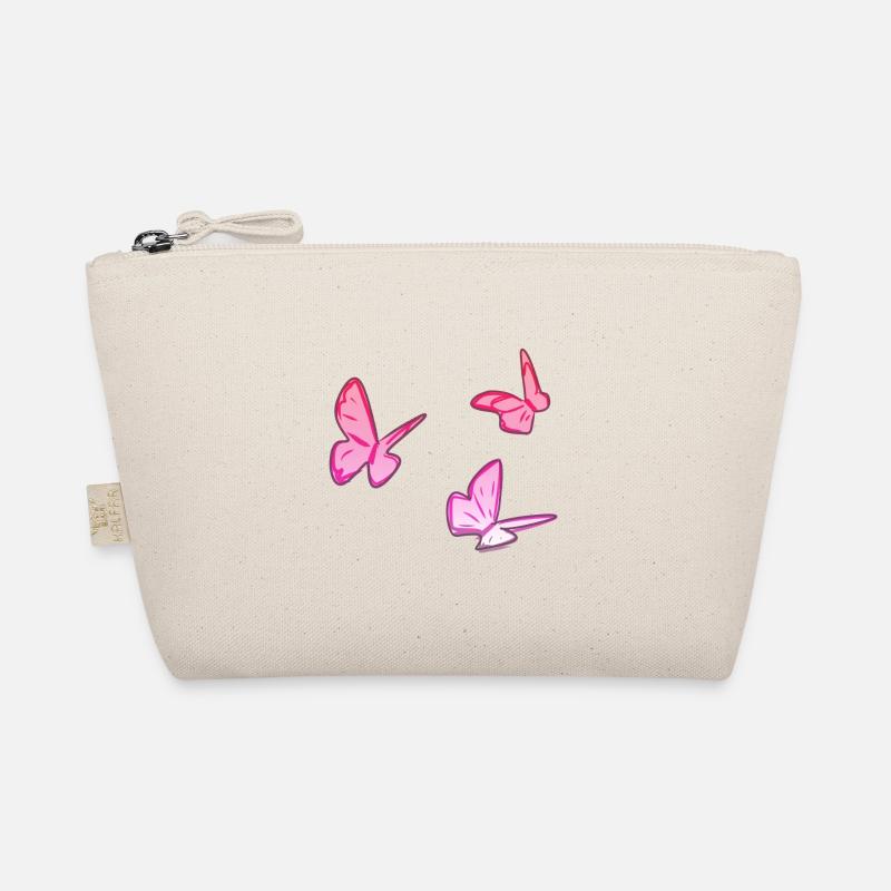pink butterflies butterfly pink pattern - Organic Pouch - nature