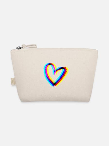 heart effect 3d symbol love - Organic Pouch - nature - Front