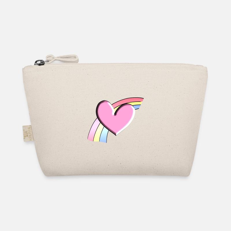 rainbow pink heart background Organic Pouch