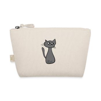 mignon chat animal gris grands yeux - Trousse biologique - nature - Devant