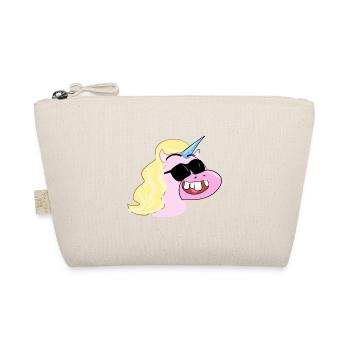 cool unicorn head cool symbol sunglasses - Organic Pouch - nature - Front