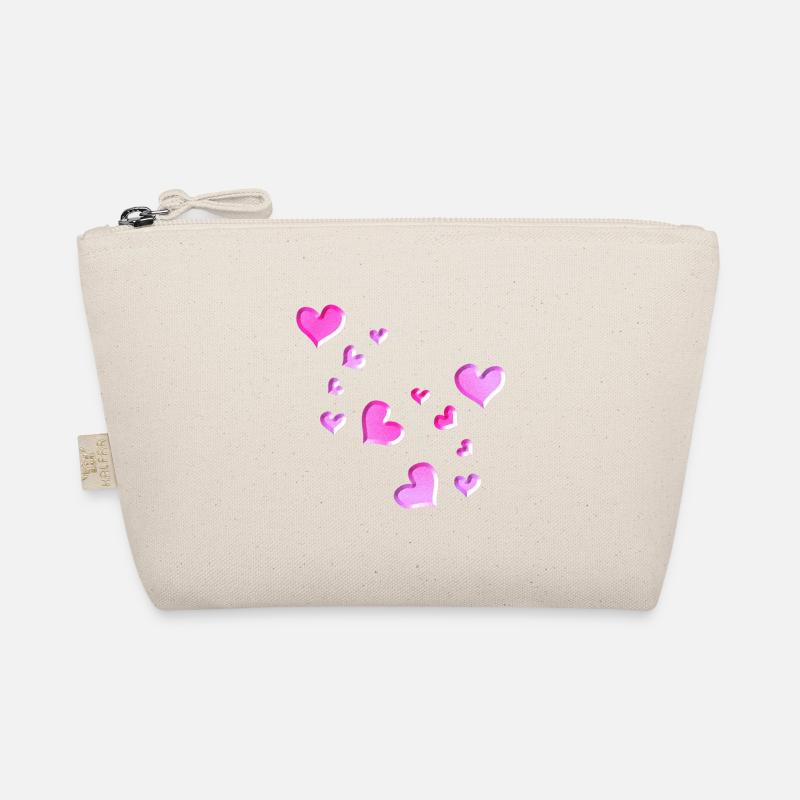 Herzen Muster Rosa symbol glitzer - Bio-Täschchen - Natur