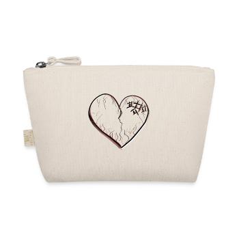 heart symbol broken sad scars - Organic Pouch - nature - Front