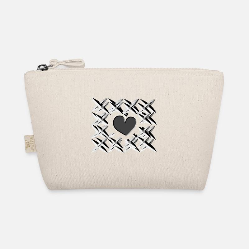 grey heart pattern Organic Pouch