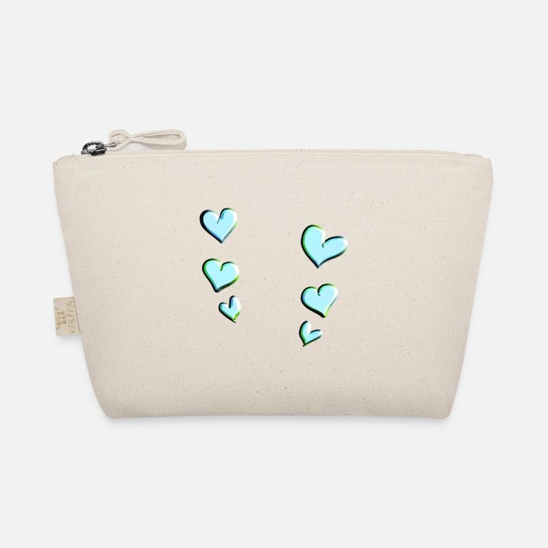 blue hearts pattern love Organic Pouch
