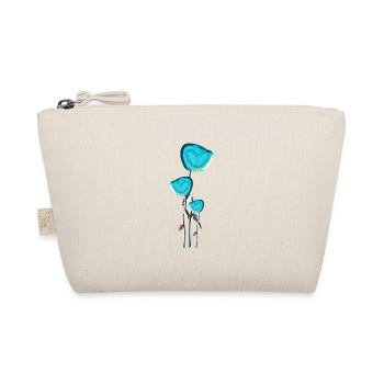 three roses blue symbol flower plant - Organic Pouch - nature - Front