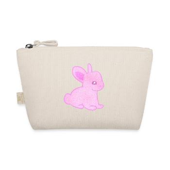 Lapin Symbole Animal Bébé rose paillettes - Trousse biologique - nature - Devant
