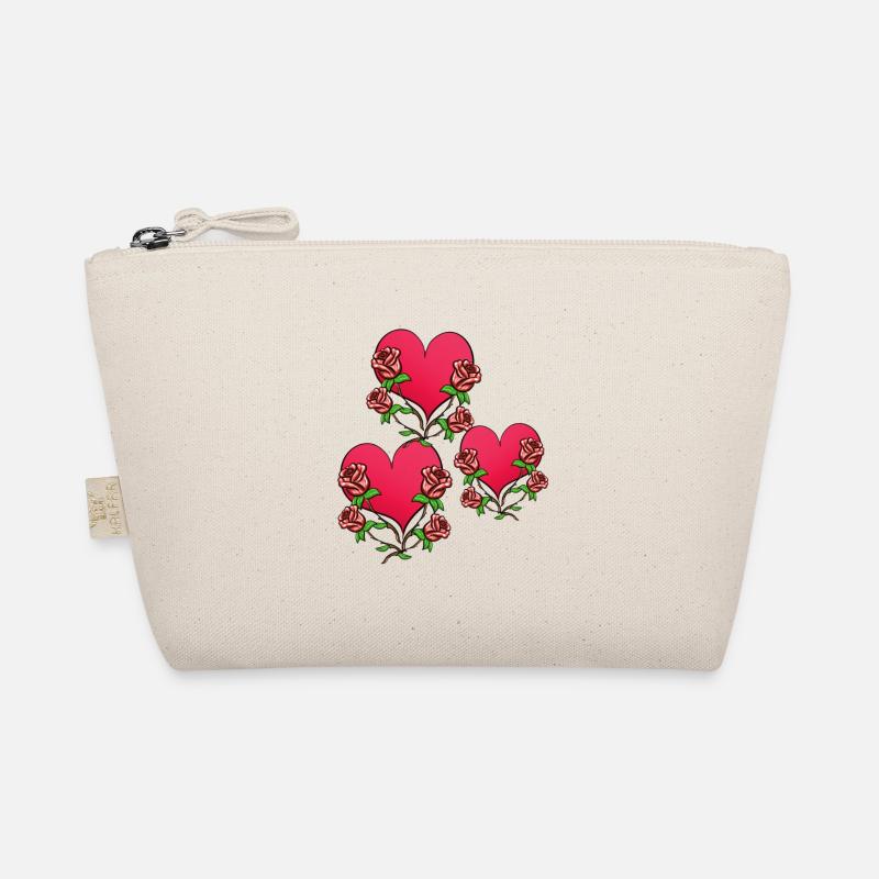 Three Hearts Flower Heart Shape Symbol Organic Pouch