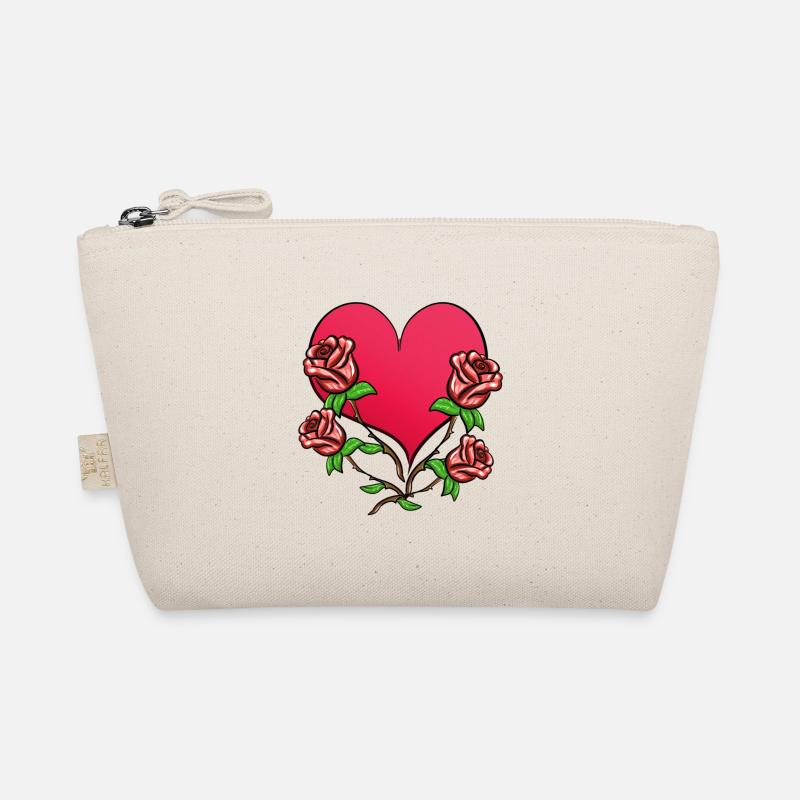 Rose Flower Heart Shape Symbol Roses Organic Pouch