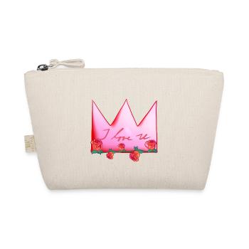 Pink crown Pink Roses Flowers I love you - Organic Pouch - nature - Front