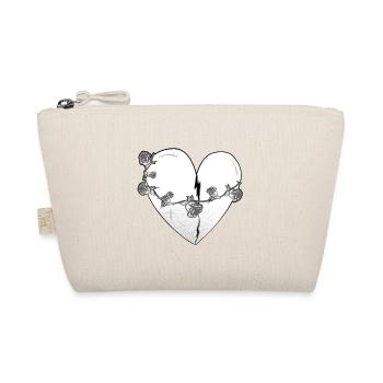 Heart Rose Scars Gray Symbol - Organic Pouch - nature - Front