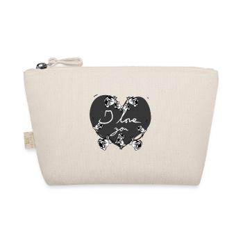 graues herz ich liebe dich blumen valentinstag sym - Bio-Täschchen - Natur - Vorne