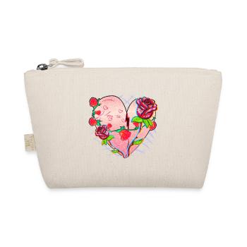Coeur Forme Symbole Motif Roses Fleurs Paillettes Rouge - Trousse biologique - nature - Devant