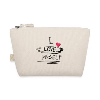 Self-loving heart text pattern I love myself proudly - Organic Pouch - nature - Front