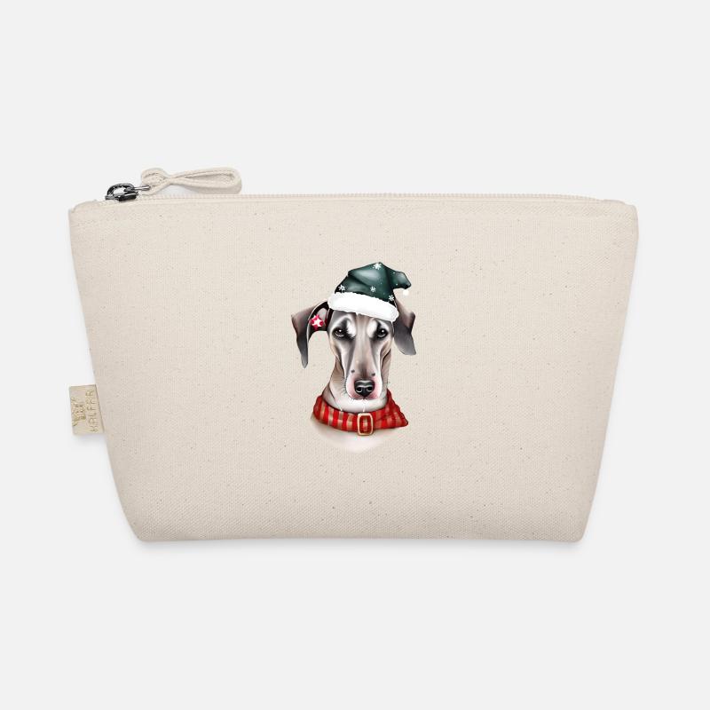 Ein Whippet-Hund im Weihnachtsmannkostüm - Bio-Täschchen - Natur