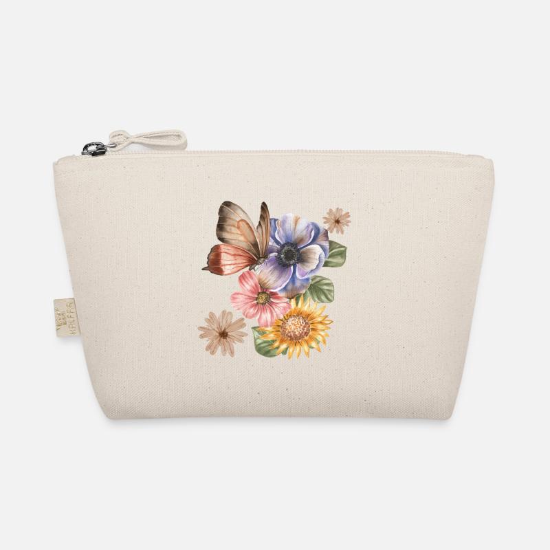BLUMEN & SCHMETTERLING - Bio-Täschchen - Natur