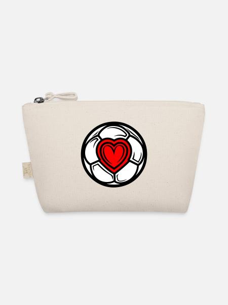 Fussball Herz Liebe - Bio-Täschchen - Natur - Vorne