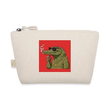 Crocodile fumant avec chaîne en or et lunettes de soleil - Trousse biologique - nature - Devant